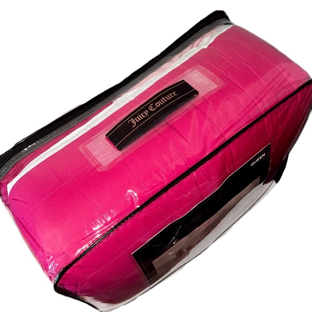 **SOLD** Juicy Couture Home 5PC Pink Gray Color Block Striped Comforter Bed Set - Picture 5 of 16